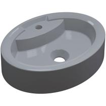 Cuba de Apoio Oval Para Banheiro Onix O43 Cinza - Lyam Decor