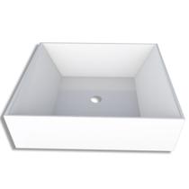 Cuba de Apoio para Banheiro em Mármore Sintético Prisma Branco 31cm - P88834 - COZIMAX