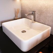 Cuba de Apoio para Banheiro/Lavabo Cerâmica Quadrada 40 cm Manplex Branco/Brilho Cuba de Apoio para Banheiro/Lavabo Cerâmica Quadrada 40 cm Manplex Branco/Brilho