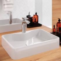 Cuba de Apoio para Banheiro/Lavabo Cerâmica Quadrada 48 cm Manplex Branco/Brilho Cuba de Apoio para Banheiro/Lavabo Cerâmica Quadrada 48 cm Manplex Branco/Brilho