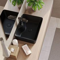 Cuba de Apoio para Banheiro/Lavabo Cerâmica Quadrada 48 cm Manplex Preto/Fosco Cuba de Apoio para Banheiro/Lavabo Cerâmica Quadrada 48 cm Manplex Preto/Fosco