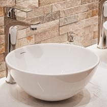 Cuba de Apoio para Banheiro/Lavabo Cerâmica Redonda 32 cm Manplex Branco/Brilho Cuba de Apoio para Banheiro/Lavabo Cerâmica Redonda 32 cm Manplex Branco/Brilho