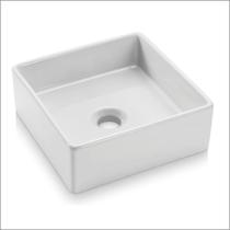 Cuba de Apoio para Banheiro Quadrada 30cm em Cerâmica Icasa Cuba de Apoio para Banheiro Quadrada 30cm em Cerâmica Icasa