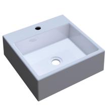 Cuba De Apoio Para Banheiro Quadrada Q355 35x35cm C01 Branco - Lyam Decor Cuba De Apoio Para Banheiro Quadrada Q355 35x35cm C01 Branco - Lyam Decor