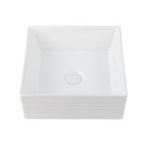 Cuba De Apoio Para Banheiro Quadrada Slim Cerâmica Larimar Pingoo.Casa - Branco Cuba De Apoio Para Banheiro Quadrada Slim Cerâmica Larimar Pingoo.Casa - Branco