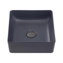 Cuba De Apoio Para Banheiro Quadrada Slim Louça Cerâmica 31 cm Crisoprásio Pingoo.casa - Cinza Fosco