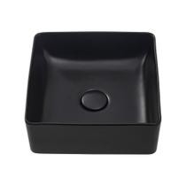 Cuba De Apoio Para Banheiro Quadrada Slim Louça Cerâmica 31 cm Crisoprásio Pingoo.casa - Preto Fosco