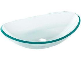 Cuba de apoio para banheiro Redonda Canoa 43 X 28 CM Vidro Temperado Incolor 10mm 4020 cuba sobrepor