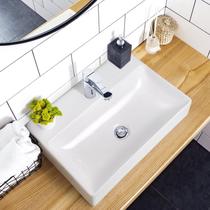 Cuba de Apoio para Banheiro Retangular com Mesa em Cerâmica Icasa Cuba de Apoio para Banheiro Retangular com Mesa em Cerâmica Icasa