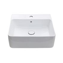 Cuba de Apoio para Banheiro Retangular Louça Cerâmica Jaspe Pingoo.casa - Branco