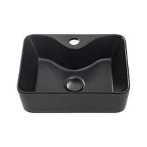 Cuba De Apoio Para Banheiro Retangular Slim Cerâmica Cornalina Pingoo.Casa - Preto Fosco Cuba De Apoio Para Banheiro Retangular Slim Cerâmica Cornalina Pingoo.Casa - Preto Fosco