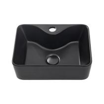 Cuba De Apoio Para Banheiro Retangular Slim Louça Cerâmica 40 cm Cornalina Pingoo.casa - Preto Fosco