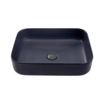 Cuba De Apoio Para Banheiro Retangular Slim Louça Cerâmica 50,5 cm Fluorita Pingoo.casa - Cinza Fosco