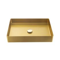 Cuba De Apoio Para Banheiro Slim Retangular Aço Inox 304 Makuna 55x38 cm Pingoo.casa - Dourado