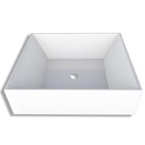 Cuba de Apoio Prisma para Banheiro em Mármore Sintético com Base Branca 40cm - P88835 - COZIMAX
