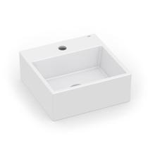 Cuba De Apoio Quadrada Basic Q1 41x41cm Com Mesa Branco Celite Cuba De Apoio Quadrada Basic Q1 41x41cm Com Mesa Branco Celite