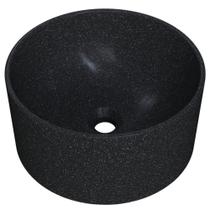 Cuba De Apoio Redonda Para Banheiro Lavabo C01 Bl30w Preto Granit Matte - Lyam