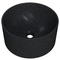 Cuba de Apoio Redonda Para Banheiro Lavabo C01 BL30W Preto Granit Matte - Lyam