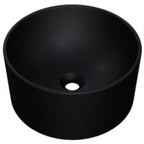 Cuba De Apoio Redonda Para Banheiro Lavabo C01 Bl30w Preto Matte Fosca Lyam