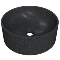 Cuba de Apoio Redonda Para Banheiro Lavabo C01 BL34W Preto Granit Matte - Lyam