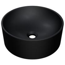 Cuba de Apoio Redonda Para Banheiro Lavabo C01 BL34W Preto Matte Fosca - Lyam