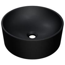 Cuba de Apoio Redonda Para Banheiro Lavabo C01 BL34W Preto Matte Fosca - Lyam