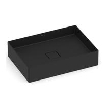 Cuba de Apoio Retangular 51cm x 36cm sem Mesa T6 Terra Roca Preto/Matte Black