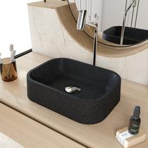 Cuba de Apoio Retangular BR37 37,8x28cm Lapimat Preto/Granit Matte Compace