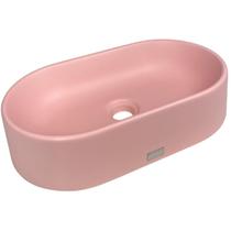 Cuba De Apoio Rosa Rosé Banheiro Lavabo Pia Sobrepor Oval Rosa-claro Acetinado Cuba De Apoio Rosa Rosé Banheiro Lavabo Pia Sobrepor Oval Rosa-claro Acetinado