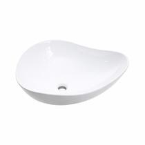 Cuba de Apoio Sem Válvula para Banheiro Oval Louça Cerâmica Ambar - Branco Cuba de Apoio Sem Válvula para Banheiro Oval Louça Cerâmica Ambar - Branco