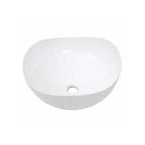 Cuba de Apoio Sem Válvula para Banheiro Redonda Louça Cerâmica Ambar - Branco Cuba de Apoio Sem Válvula para Banheiro Redonda Louça Cerâmica Ambar - Branco