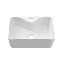 Cuba de Apoio Slim Retangular Sem Válvula para Banheiro Louça Cerâmica 40x30cm Cornalina Pingoo.casa - Branco