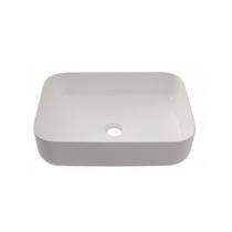 Cuba de Apoio Slim Retangular Sem Válvula para Banheiro Louça Cerâmica 50,5x39,5cm Fluorita Pingoo.casa - Branco