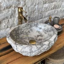 Cuba de Banheiro em Mármore Natural 44x37x15cm MDE43