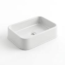 Cuba de Banheiro em Plástico Retangular Borda Arredondada Média Sobrepor Ideal para Lavabo e Banheiro Cuba de Banheiro em Plástico Retangular Borda Arredondada Média Sobrepor Ideal para Lavabo e Banheiro