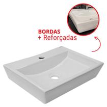 CUBA DE BANHEIRO LAVABO LAVATÓRIO DE APOIO SOBREPOR C/MESA LANAI 45x34 LOUÇA BRANCA MONDIALLE