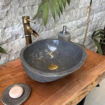 Cuba de Banheiro Pedra de Rio 37x36x15cm RS3057