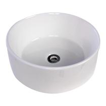 Cuba de Cerâmica Redonda Branca para Banheiro 46x46x15 cm Domum
