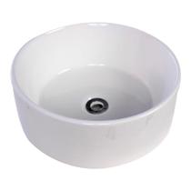 Cuba De Cerâmica Redonda Branca Para Banheiro 46x46x15 Cm Domum