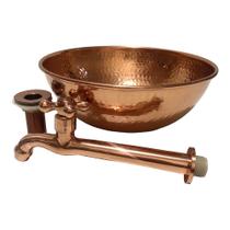 Cuba De Cobre + Torneira P/ Parede + Válvula Cuba De Cobre + Torneira P/ Parede + Válvula