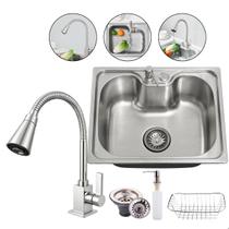 Cuba de Cozinha Gourmet Inox Softinox 50x40cm Escovada 21cm Profundidade Cesto Dosador Válvula