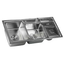 Cuba de Cozinha Inox Aço Escovado Noronha 75x40cm