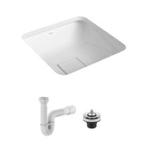 Cuba de Embutir Deca Slim 35x35 Quadrada Branca + Válvula + Sifão