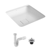 Cuba de Embutir Deca Slim 45x45 Quadrada Branca + Válvula + Sifão