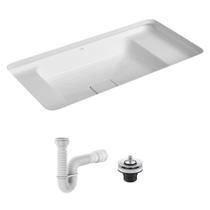 Cuba de Embutir Deca Slim 65x35 Retangular Branca + Válvula + Sifão