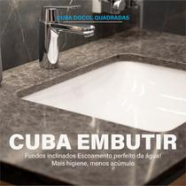 Cuba de Embutir Docol 370x150mm Quadrado Branco Cerâmica Cuba de Embutir Docol 370x150mm Quadrado Branco Cerâmica