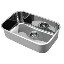 Cuba de Embutir n.2 Docol Invicta 56x34x18 cm em Aço Inox Alto Brilho com Válvula 4.1/2"