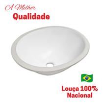 Cuba De Embutir Para Banheiro Redonda 100% Louça Reforçada MONDIALLE EMBUTIR OVAL - MONDIALLE.