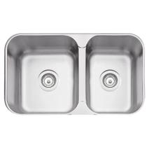 Cuba de Embutir/Sobrepor Dupla Tramontina 69x40 Isis 2C 34-28 BS em Aço Inox Escovado 94062102