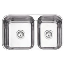 Cuba de embutir/sobrepor Tramontina Isis 2C 34-28 BS em Aço Inox Polido 69x40 com 2 Cubas